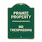 Signmission Designer Series Sign-No Trespassing, Green Heavy-Gauge Aluminum, 24" H, G-1824-9811 A-DES-G-1824-9811 - alternate 1